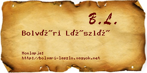 Bolvári László névjegykártya