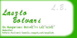 laszlo bolvari business card